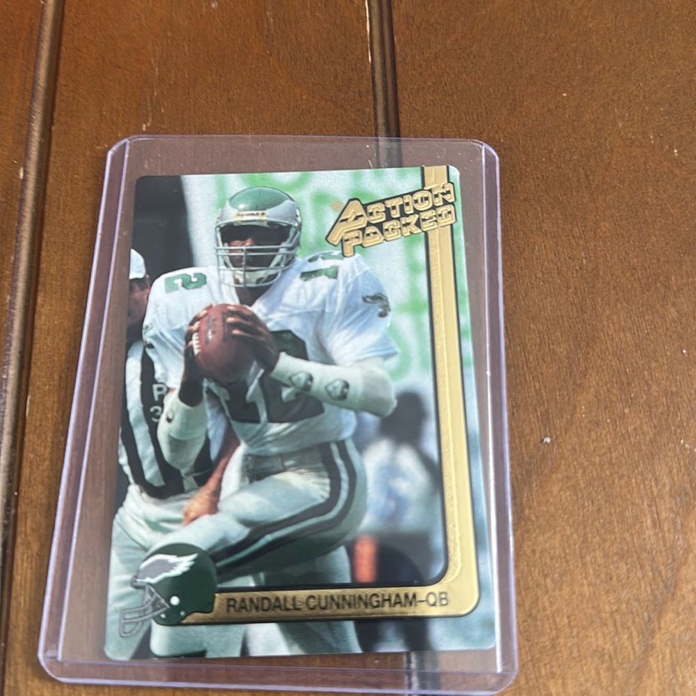 1991 action pack Randall Cunningham TD leader card